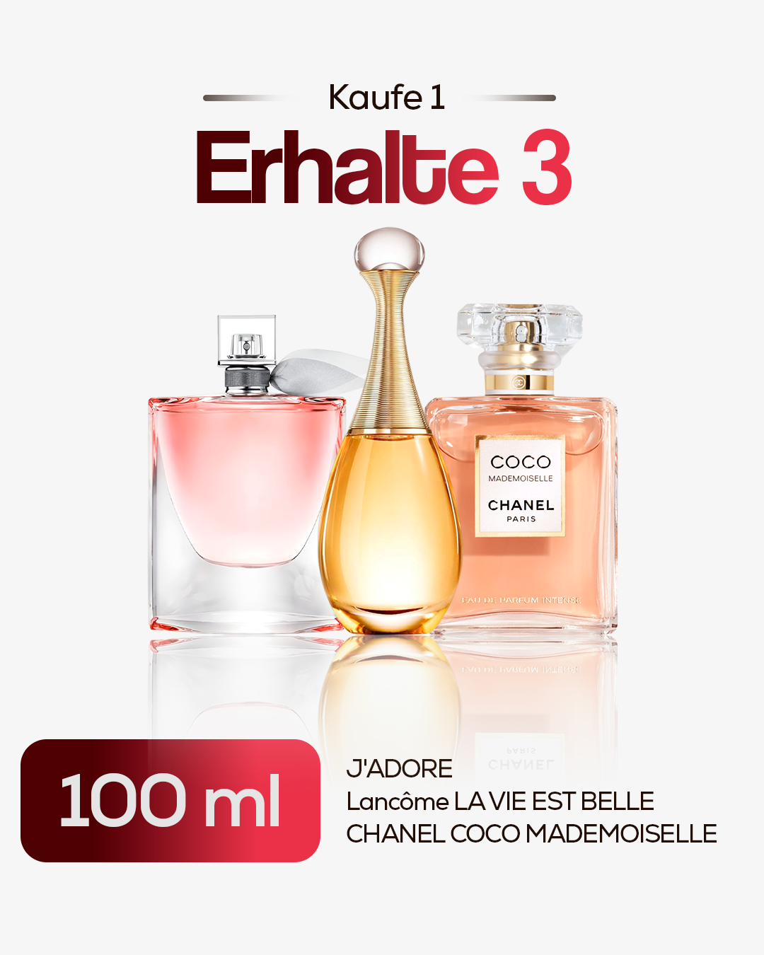 SALE OF STOCK - 3 EDP Perfumes - J'adore Dior | La Vie est Belle | COCO MADEMOISELLE (100 ml each)